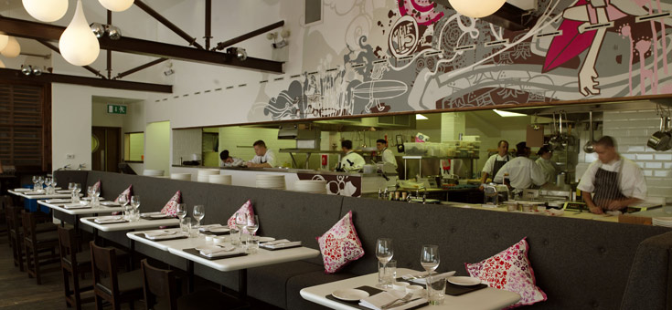 The kitchen at Fifteen Cornwall